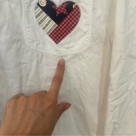 Vintage Authentic Lee Button Front Shirt Patriotic USA Hearts Flag Size Medium - Picture 4 of 12
